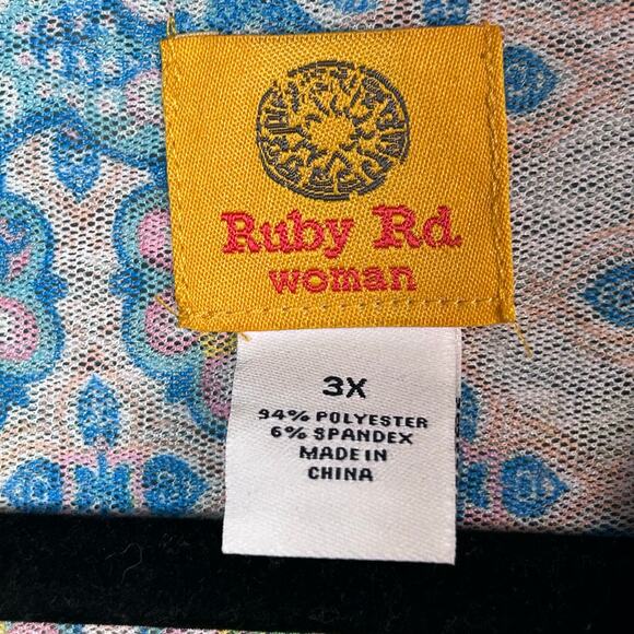 Ruby Rd. top blouse 3x floral pastel colorful light weight NWT - Picture 15 of 15
